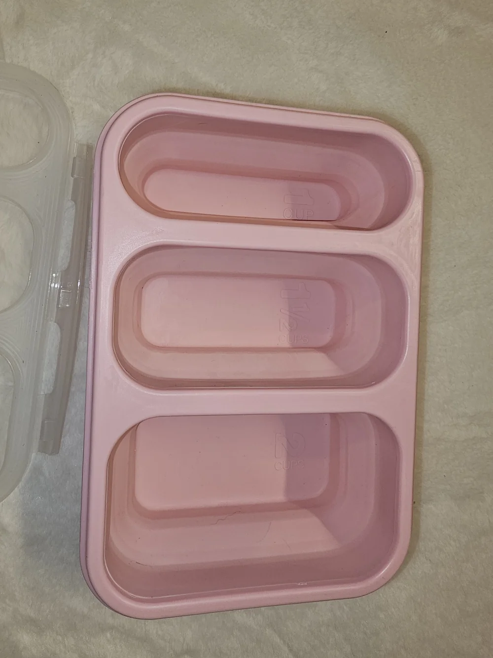Crofton Pink 3-Compartment Collapsible Food Storage Container 2.5/1.5/1 Cup